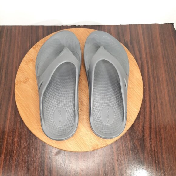 OOfos OOriginal Mens Size 9 Sandals Slate Gray Recovery Gym Workout Slip On main image 7